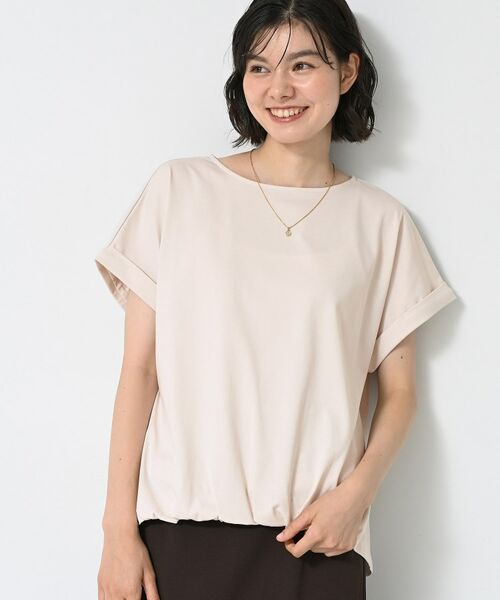 Dessin / デッサン カットソー | 【二の腕カバー/UVカット】ロールアップスリーブ裾ギャザーカットソー | 詳細14