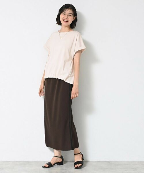 Dessin / デッサン カットソー | 【二の腕カバー/UVカット】ロールアップスリーブ裾ギャザーカットソー | 詳細15