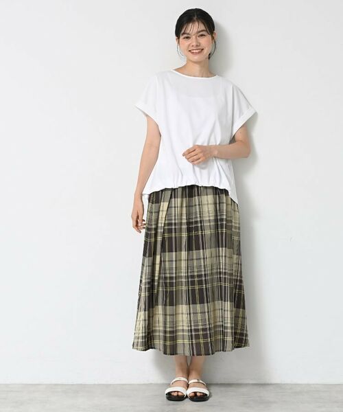 Dessin / デッサン カットソー | 【二の腕カバー/UVカット】ロールアップスリーブ裾ギャザーカットソー | 詳細3