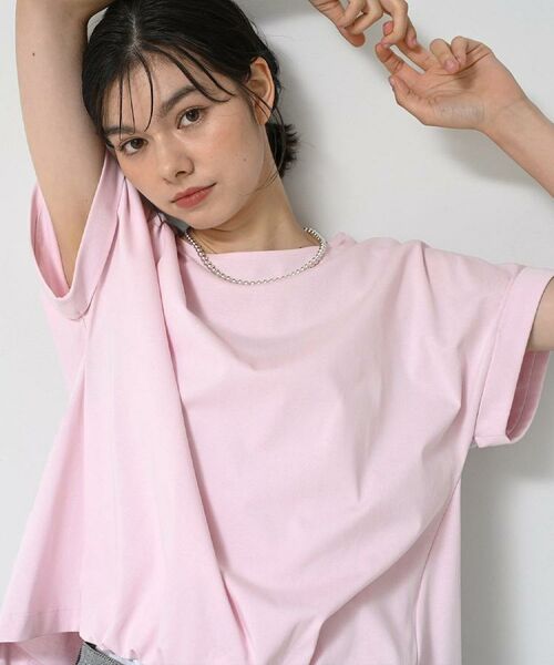 Dessin / デッサン カットソー | 【二の腕カバー/UVカット】ロールアップスリーブ裾ギャザーカットソー | 詳細5