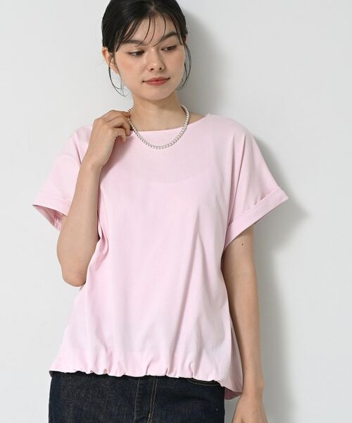 Dessin / デッサン カットソー | 【二の腕カバー/UVカット】ロールアップスリーブ裾ギャザーカットソー | 詳細6