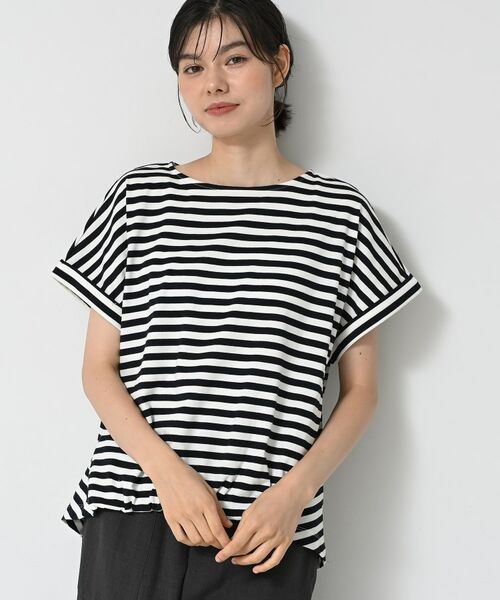 Dessin / デッサン カットソー | 【二の腕カバー/UVカット】ロールアップスリーブ裾ギャザーカットソー | 詳細9