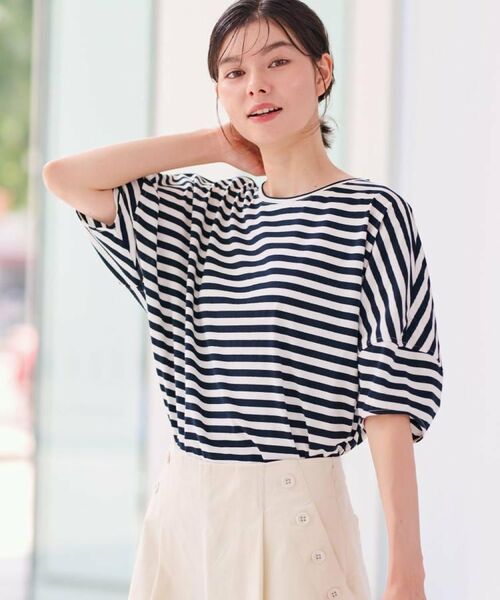 Dessin / デッサン カットソー | 【二の腕カバー/UVカット】ランタンスリーブカットソー | 詳細13