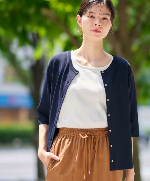 Dessin / デッサン ニット・セーター | 【UVカット/洗える】2WAY五分袖カーディガン | 詳細16