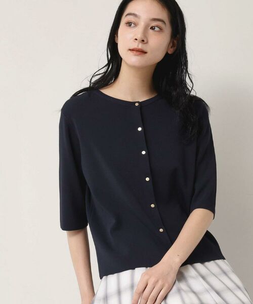 Dessin / デッサン ニット・セーター | 【UVカット/洗える】2WAY五分袖カーディガン(ネイビー(094))