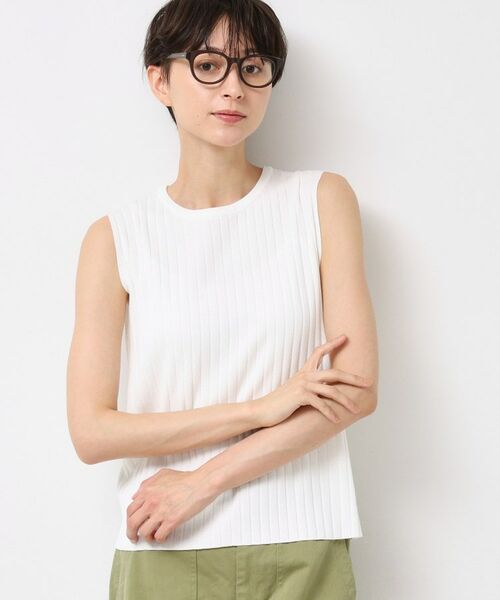 Dessin / デッサン ニット・セーター | 【洗える】リブノースリーブニット(ホワイト(001))