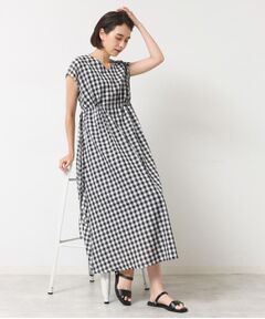 Dessin / デッサン ロング・マキシ丈ワンピース | 【リンクコーデ・洗える】ウエストドロスト付きチェック柄ワンピース