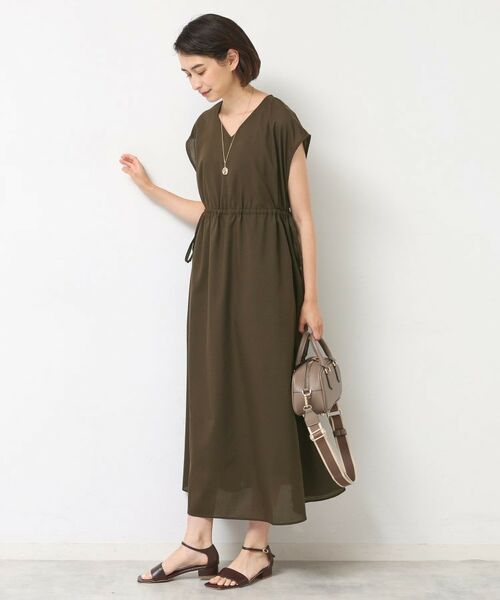 Dessin / デッサン ロング・マキシ丈ワンピース | 【リンクコーデ・洗える】ウエストドロスト付きチェック柄ワンピース | 詳細1