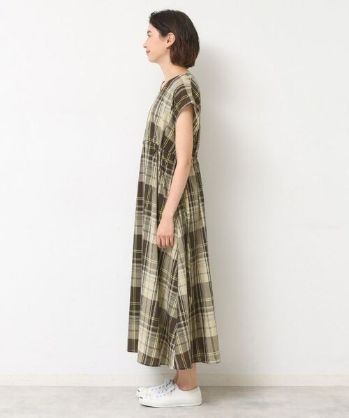 Dessin / デッサン ロング・マキシ丈ワンピース | 【リンクコーデ・洗える】ウエストドロスト付きチェック柄ワンピース | 詳細14