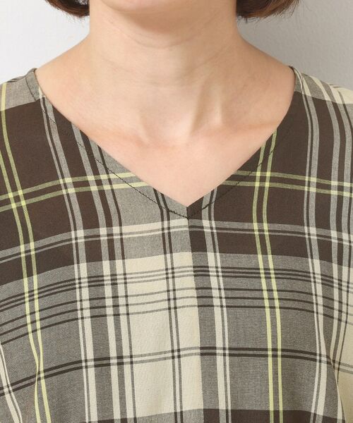 Dessin / デッサン ロング・マキシ丈ワンピース | 【リンクコーデ・洗える】ウエストドロスト付きチェック柄ワンピース | 詳細16