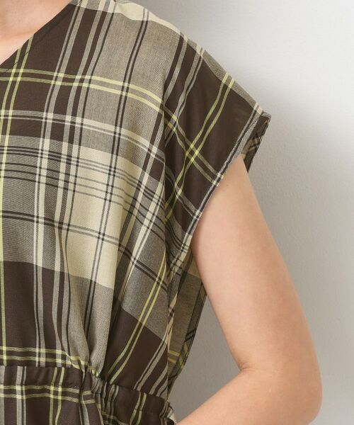 Dessin / デッサン ロング・マキシ丈ワンピース | 【リンクコーデ・洗える】ウエストドロスト付きチェック柄ワンピース | 詳細17