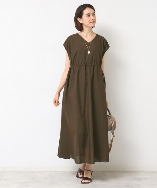 Dessin / デッサン ロング・マキシ丈ワンピース | 【リンクコーデ・洗える】ウエストドロスト付きチェック柄ワンピース | 詳細2