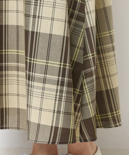 Dessin / デッサン ロング・マキシ丈ワンピース | 【リンクコーデ・洗える】ウエストドロスト付きチェック柄ワンピース | 詳細20