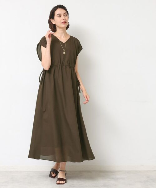 Dessin / デッサン ロング・マキシ丈ワンピース | 【リンクコーデ・洗える】ウエストドロスト付きチェック柄ワンピース | 詳細3