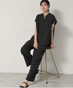 Dessin / デッサン セットアップ | 【2点セット/ウエストゴム/洗える】スキッパ―シャツ＆ストレートパンツセット