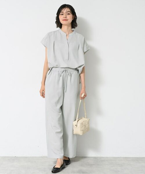 Dessin / デッサン セットアップ | 【2点セット/ウエストゴム/洗える】スキッパ―シャツ＆ストレートパンツセット | 詳細10