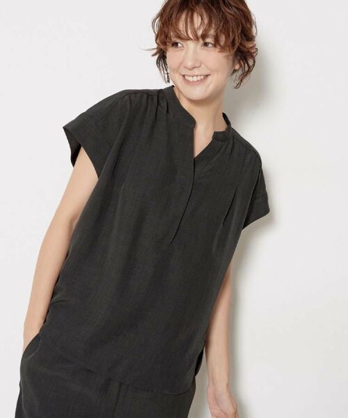 Dessin / デッサン セットアップ | 【2点セット/ウエストゴム/洗える】スキッパ―シャツ＆ストレートパンツセット | 詳細19