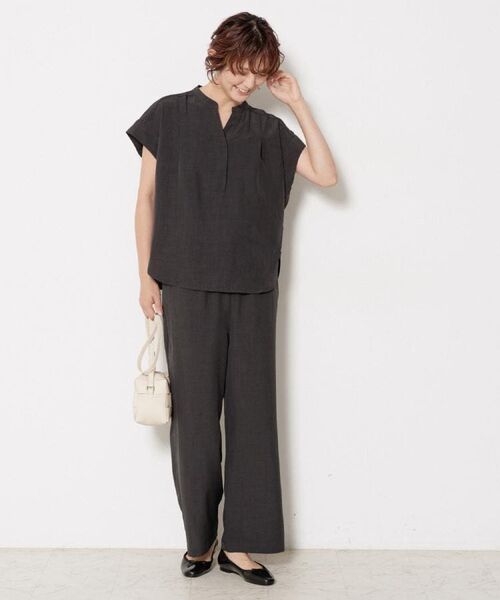 Dessin / デッサン セットアップ | 【2点セット/ウエストゴム/洗える】スキッパ―シャツ＆ストレートパンツセット | 詳細20