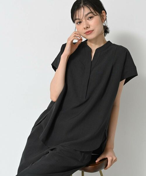 Dessin / デッサン セットアップ | 【2点セット/ウエストゴム/洗える】スキッパ―シャツ＆ストレートパンツセット | 詳細24