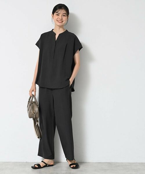 Dessin / デッサン セットアップ | 【2点セット/ウエストゴム/洗える】スキッパ―シャツ＆ストレートパンツセット | 詳細27