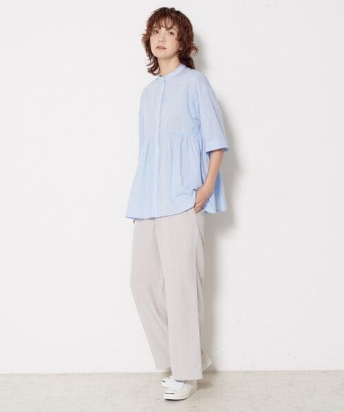 Dessin / デッサン セットアップ | 【2点セット/ウエストゴム/洗える】スキッパ―シャツ＆ストレートパンツセット | 詳細3