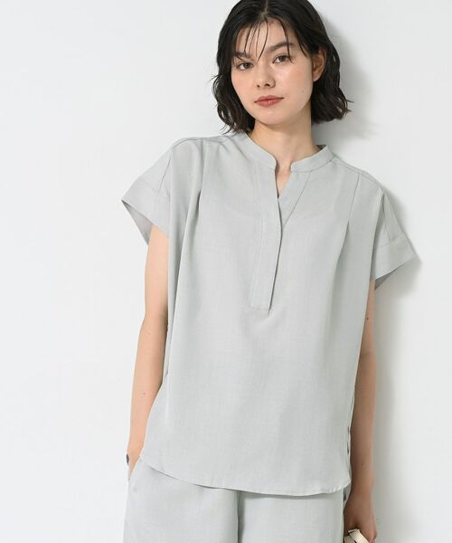 Dessin / デッサン セットアップ | 【2点セット/ウエストゴム/洗える】スキッパ―シャツ＆ストレートパンツセット | 詳細6