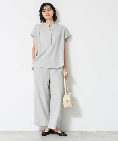 Dessin / デッサン セットアップ | 【2点セット/ウエストゴム/洗える】スキッパ―シャツ＆ストレートパンツセット | 詳細7