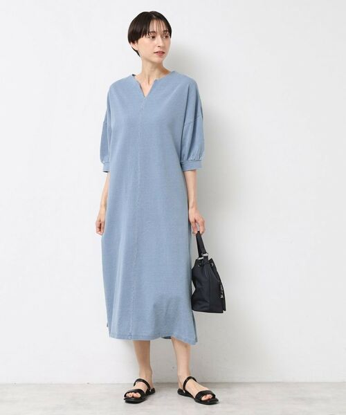 Dessin / デッサン ミニ丈・ひざ丈ワンピース | 【洗える】インディゴ天竺デニム調リラクシーワンピース | 詳細6