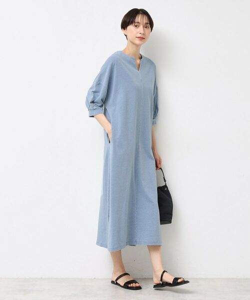Dessin / デッサン ミニ丈・ひざ丈ワンピース | 【洗える】インディゴ天竺デニム調リラクシーワンピース | 詳細7