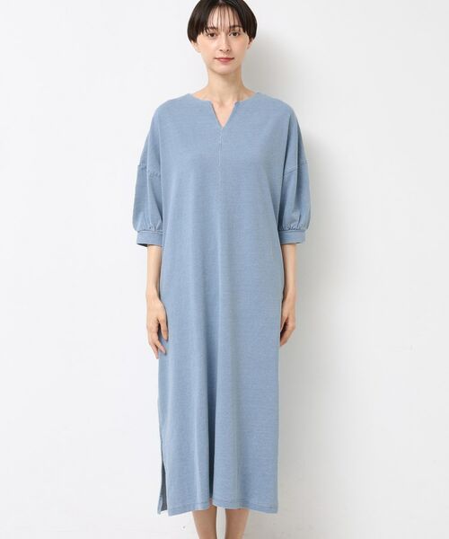 Dessin / デッサン ミニ丈・ひざ丈ワンピース | 【洗える】インディゴ天竺デニム調リラクシーワンピース | 詳細9