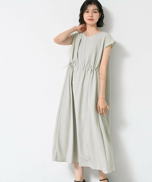 Dessin / デッサン ロング・マキシ丈ワンピース | 【洗える】ウエストドロストリングワンピース | 詳細1