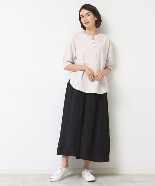 Dessin / デッサン ショート・ハーフ・半端丈パンツ | 【セットアップ可/ウエストゴム/洗える】ドレープワイドパンツ | 詳細2