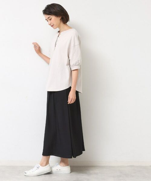 Dessin / デッサン ショート・ハーフ・半端丈パンツ | 【セットアップ可/ウエストゴム/洗える】ドレープワイドパンツ | 詳細3