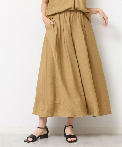 Dessin / デッサン ショート・ハーフ・半端丈パンツ | 【セットアップ可/ウエストゴム/洗える】ドレープワイドパンツ(ベージュ(052))