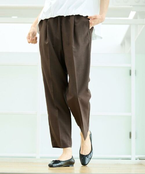 Dessin / デッサン パンツ | 【ウエストゴム・洗える】センターライン入りテーパードパンツ（XS～L） | 詳細13