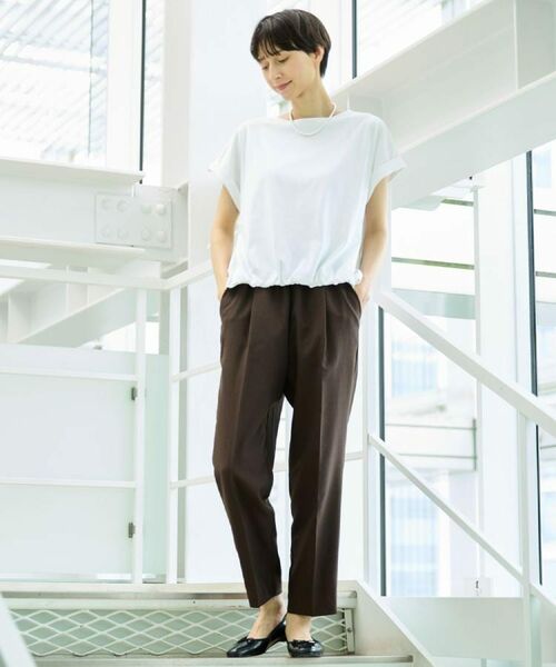 Dessin / デッサン パンツ | 【ウエストゴム・洗える】センターライン入りテーパードパンツ（XS～L） | 詳細15