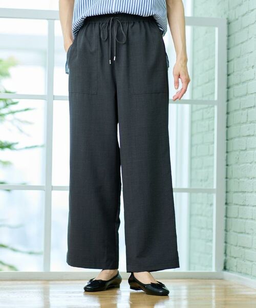 Dessin / デッサン パンツ | 【ウエストゴム・洗える】アウトポケットワイドパンツ(XS~L) | 詳細6