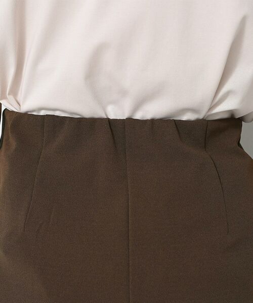 Dessin / デッサン ロング・マキシ丈スカート | 【ウエストゴム・洗える】カットジョーゼットライン入りタイトスカート | 詳細13