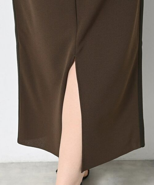 Dessin / デッサン ロング・マキシ丈スカート | 【ウエストゴム・洗える】カットジョーゼットライン入りタイトスカート | 詳細15