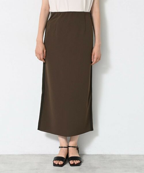 Dessin / デッサン ロング・マキシ丈スカート | 【ウエストゴム・洗える】カットジョーゼットライン入りタイトスカート | 詳細9