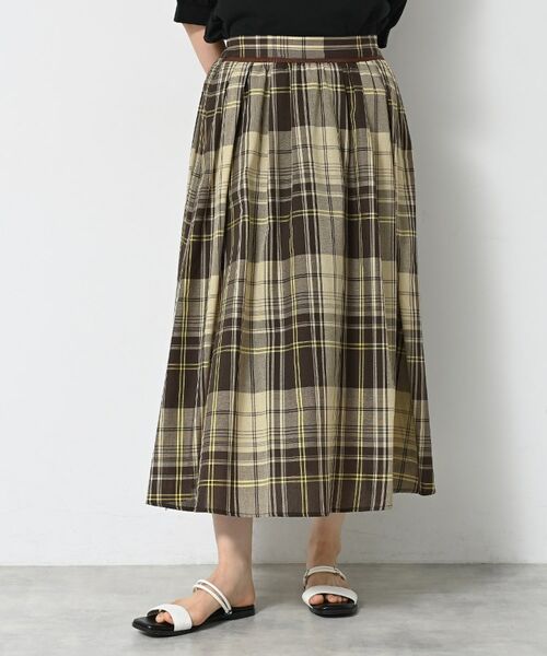 Dessin / デッサン ロング・マキシ丈スカート | 【洗える】映えチェック柄ギャザースカート | 詳細6