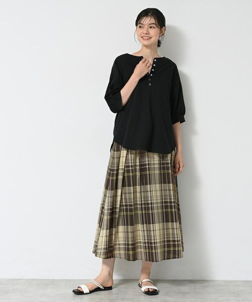 Dessin / デッサン ロング・マキシ丈スカート | 【洗える】映えチェック柄ギャザースカート | 詳細8