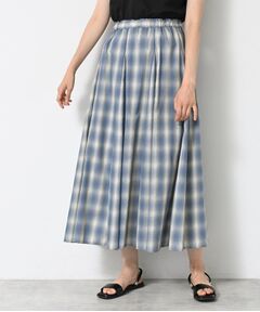 Dessin / デッサン ロング・マキシ丈スカート | 【ウエストゴム・洗える】オンブレーチェック柄スカート