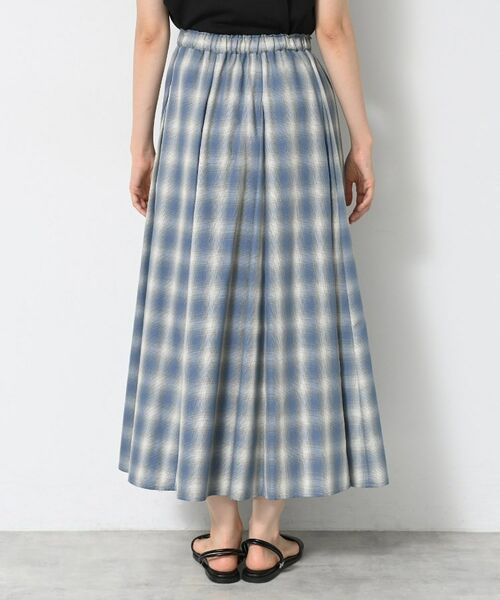 Dessin / デッサン ロング・マキシ丈スカート | 【ウエストゴム・洗える】オンブレーチェック柄スカート | 詳細11