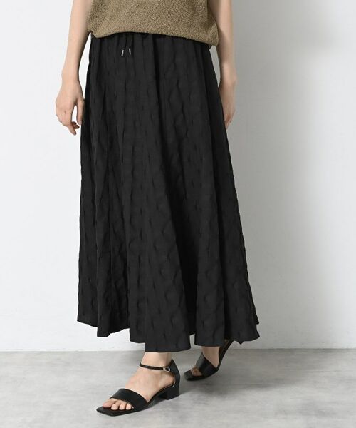Dessin / デッサン ロング・マキシ丈スカート | 【ウエストゴム・洗える】ジャガードフレアースカート | 詳細5