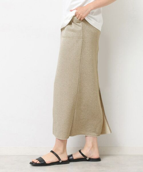 Dessin / デッサン ロング・マキシ丈スカート | 【セットアップ可・洗える】ラメ裏毛ナロースカート | 詳細1
