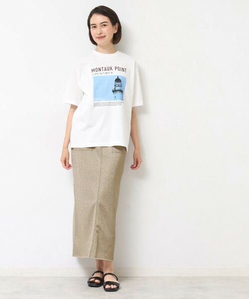 Dessin / デッサン ロング・マキシ丈スカート | 【セットアップ可・洗える】ラメ裏毛ナロースカート | 詳細2