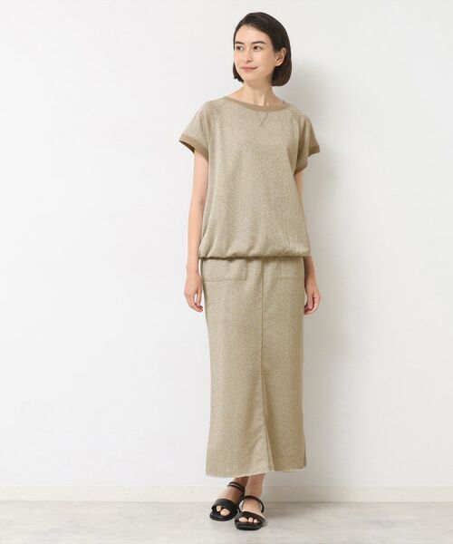 Dessin / デッサン ロング・マキシ丈スカート | 【セットアップ可・洗える】ラメ裏毛ナロースカート | 詳細3