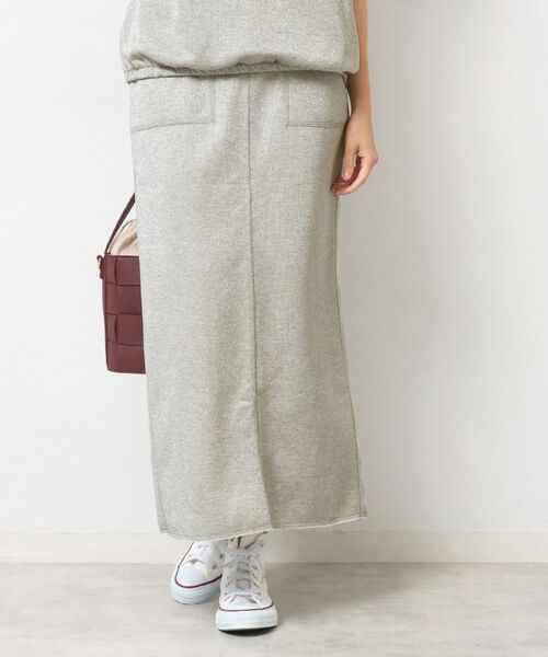 Dessin / デッサン ロング・マキシ丈スカート | 【セットアップ可・洗える】ラメ裏毛ナロースカート | 詳細5