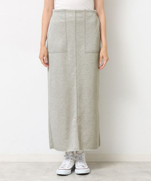 Dessin / デッサン ロング・マキシ丈スカート | 【セットアップ可・洗える】ラメ裏毛ナロースカート | 詳細9